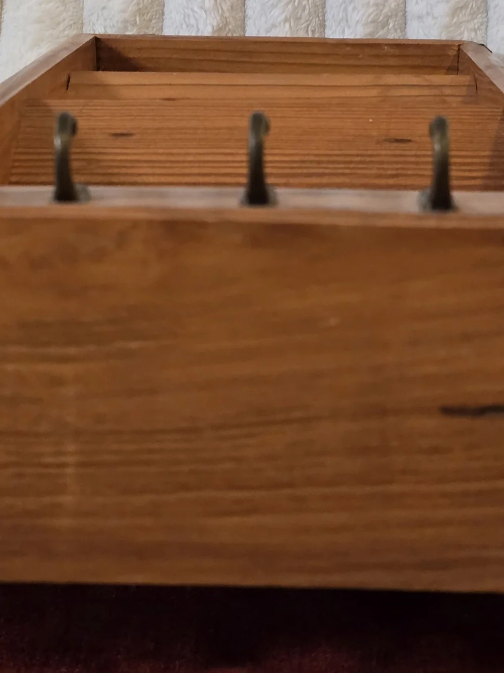 Vintage Rustic Wood Wall Mail Organizer & Key Holder - 3 Tier Letter Sorter